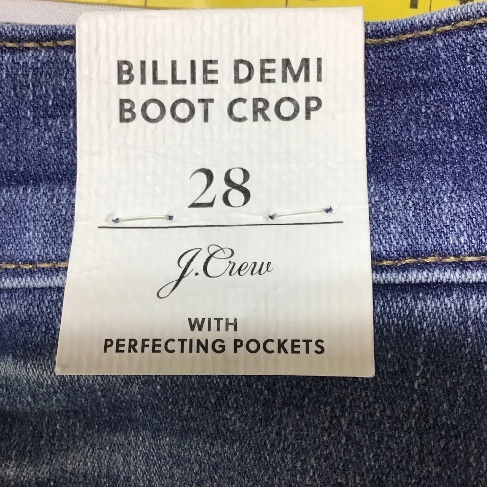 J. Crew Billie Demi Boot Crop Dark Blue Jeans